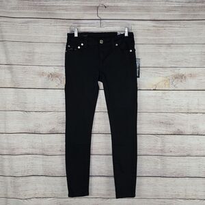 NWT True Religion Halle Single Needle Super Skinny Jean Black Size 27